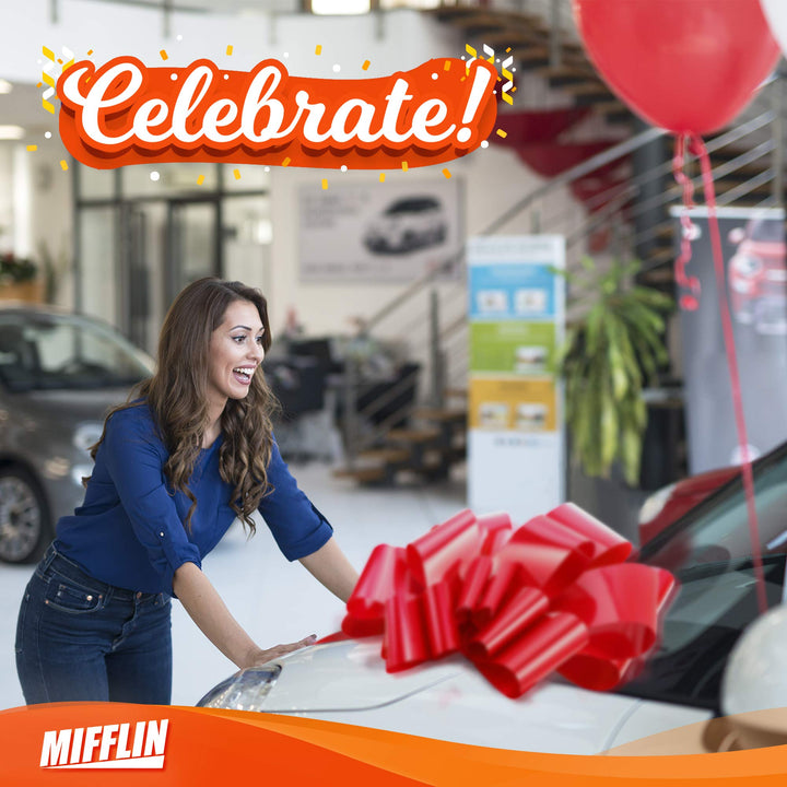 Mifflin-USA Big Car Bow (Matte Red, 30 inch) Gift Bow, 