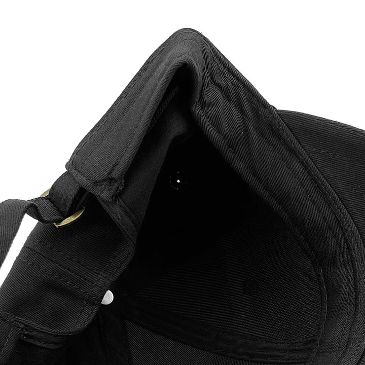 mens Structured Short Bill Plain Brim Trucker Baseball Dad Cap, Black, X-Large