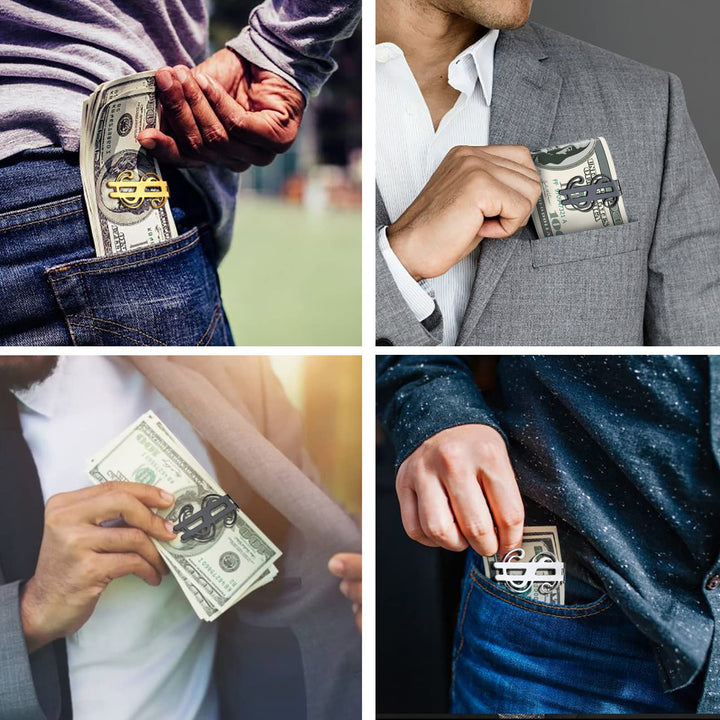 Gold Money Clips For Men Women Fathers Day Gift 18K Gold Plated Stainless Steel Metal Titanium Dollar Money Clip