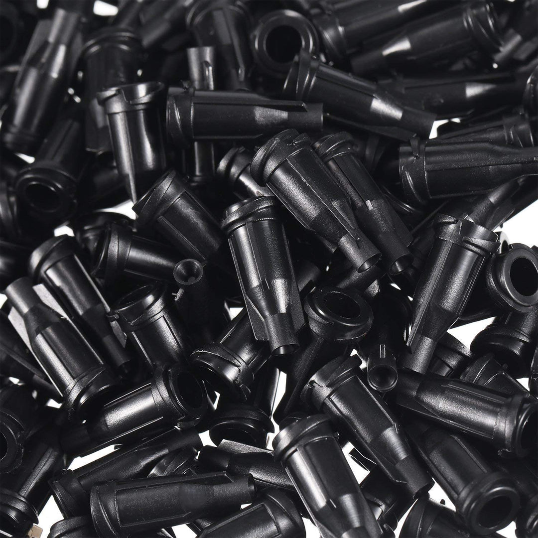Gejoy 250 Pack Syringe Tip Caps Dispensing Needle Tip Cap (Black)