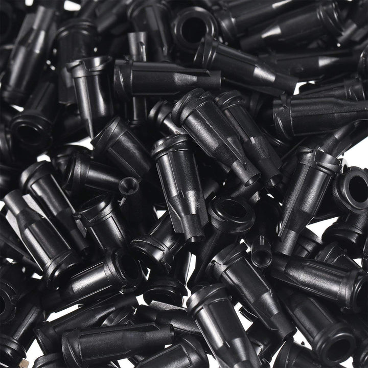 Gejoy 250 Pack Syringe Tip Caps Dispensing Needle Tip Cap (Black)