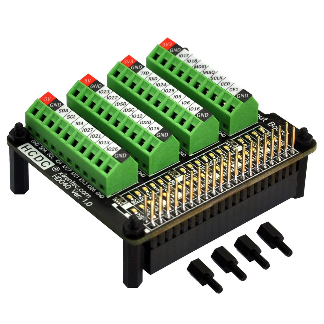 RPi GPIO Status LED &amp; Terminal Block Breakout Board HAT for Raspberry Pi A+ 3A+ B+ 2B 3B 3B+ 4B