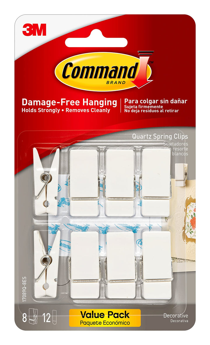 Spring Clips, Quartz, 8-Clips (17089Q-8ES), Great for dorm decor