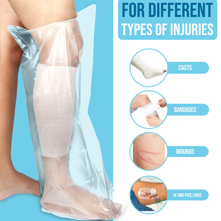 JJ CARE Leg Cast Cover [Pack of 4], Leg Shower Protecto