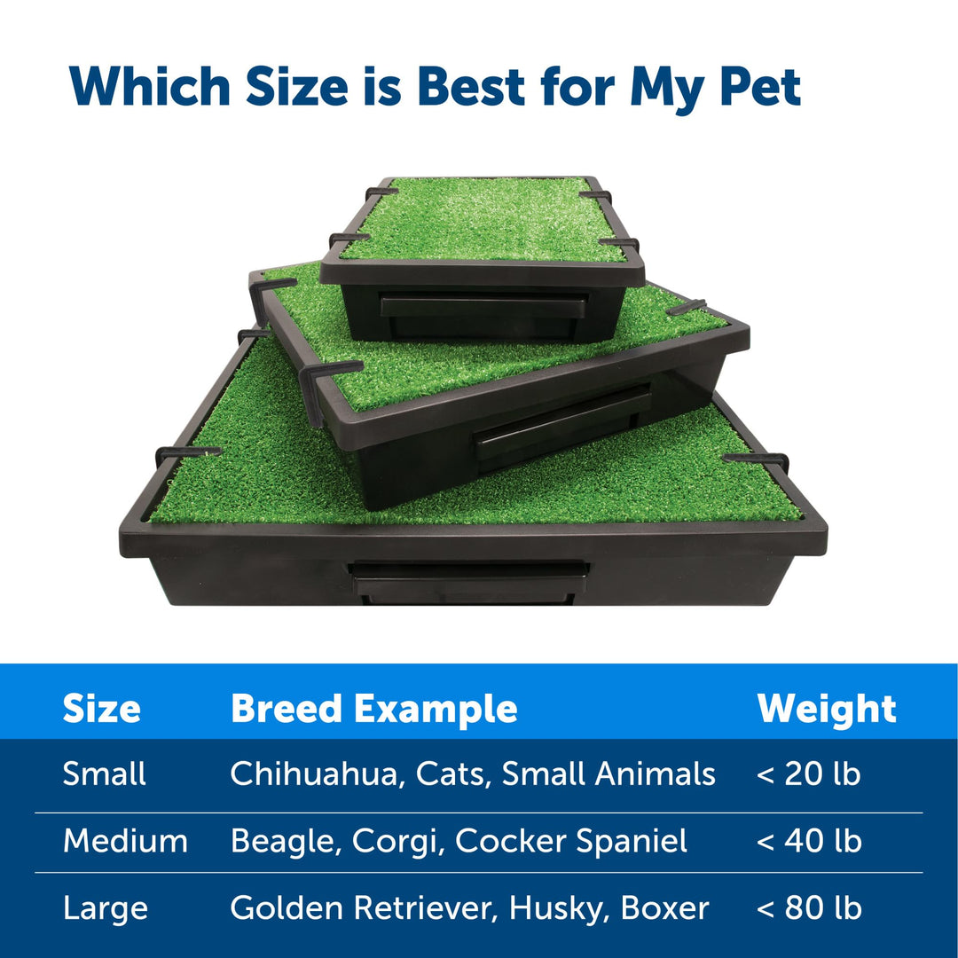 Pet Loo Indoor Pet Toilet, Portable Dog Potty Station, Grass Pad Tray of Synthetic Grass Mat, Easy to Clean, Large