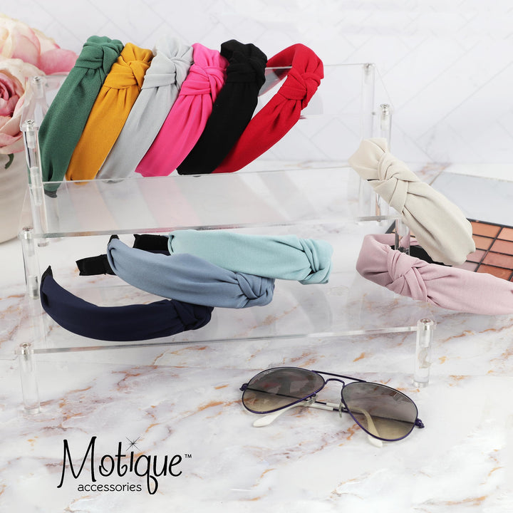 Hot Pink 1 Inch Fabric Turban Knot Headband