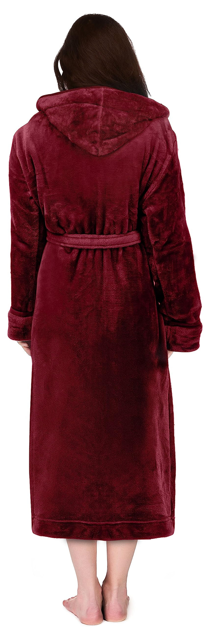 NY Threads Women&#39;s Fleece Hooded Bathrobe Plush
