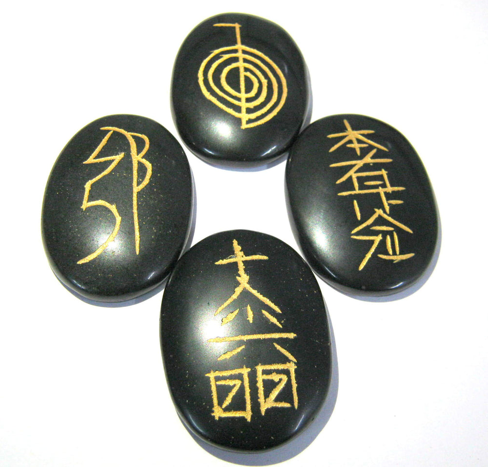 CRYSTALMIRACLE Exclusive Usui Reiki Symbol Carved Black