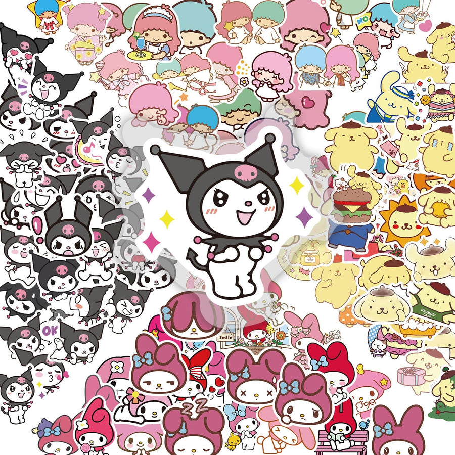 Kawaii Stickers Pack 200PCS Waterproof Vinyl Stickers for Water Bottle, Phone Case,Luggage