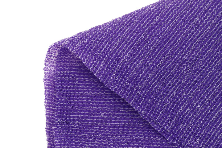 Extra Rough, Exfoliating Washcloth [Made in Japan] Exfoliating Towel Special Texture Makes Fluffy Foam Lather, Back Scrubber, Dead Skin Cell Remover [Loofah for Women and Men] (Purple)
