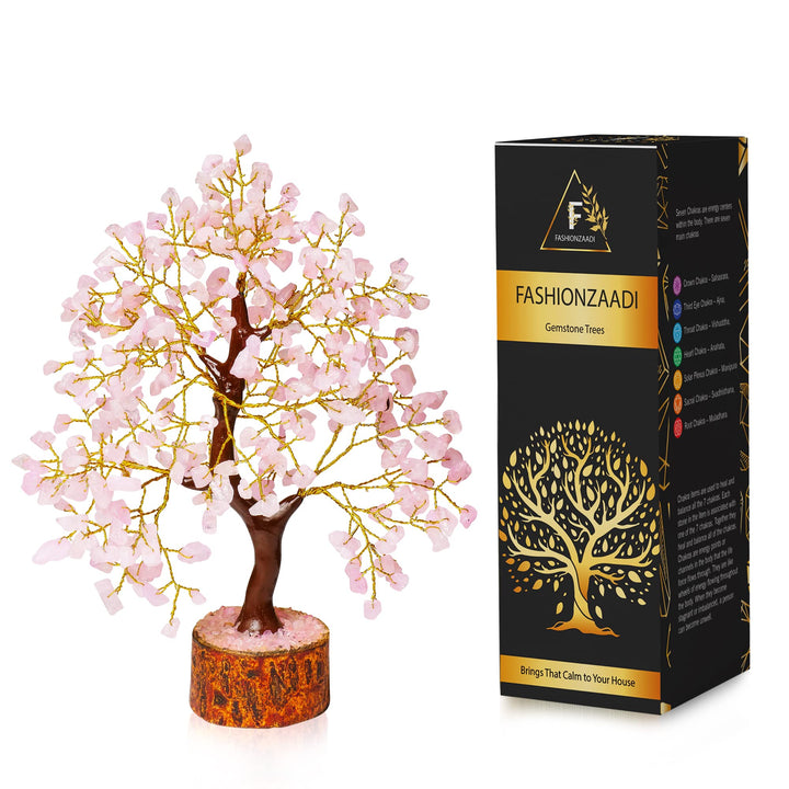 FASHIONZAADI Rose Quartz Tree - Crystal Bonsai Tree - H