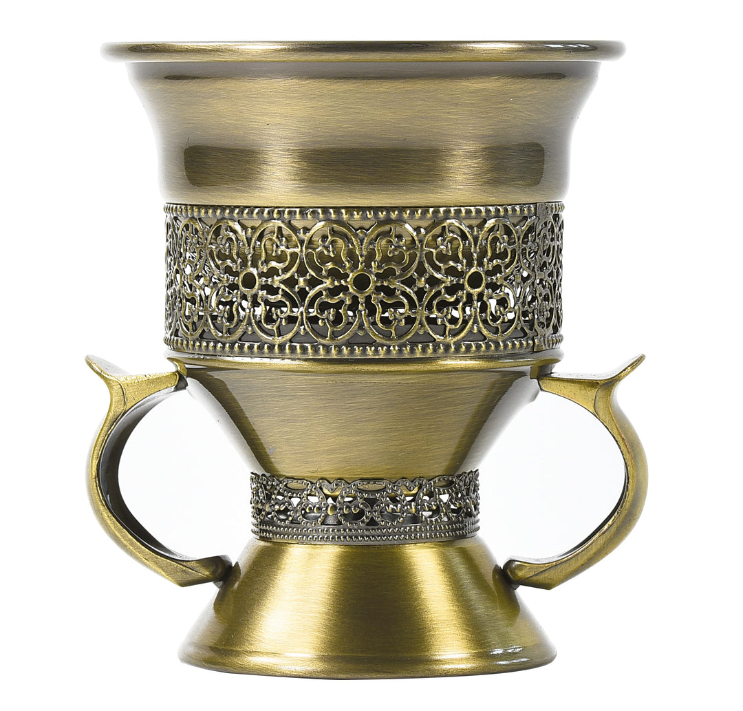 Metal Frankincense Resin Incense Burner, Incense Censer, Portable Bakhoor Burner, Charcoal Bakhoor Burner, Myrrh Burner with Tongs for Yoga, Spa Aromatherapy(Gold)