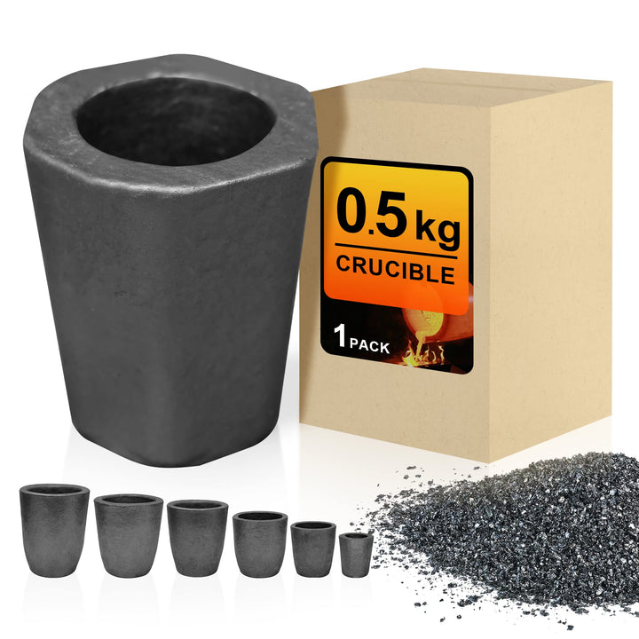 0.5KG Clay Graphite Crucibles, Melting Casting Metal, Withstand The High Temperature 1800(3272°F), Refining Aluminum Gold Silver Copper Glass, Casting Tools(500g)