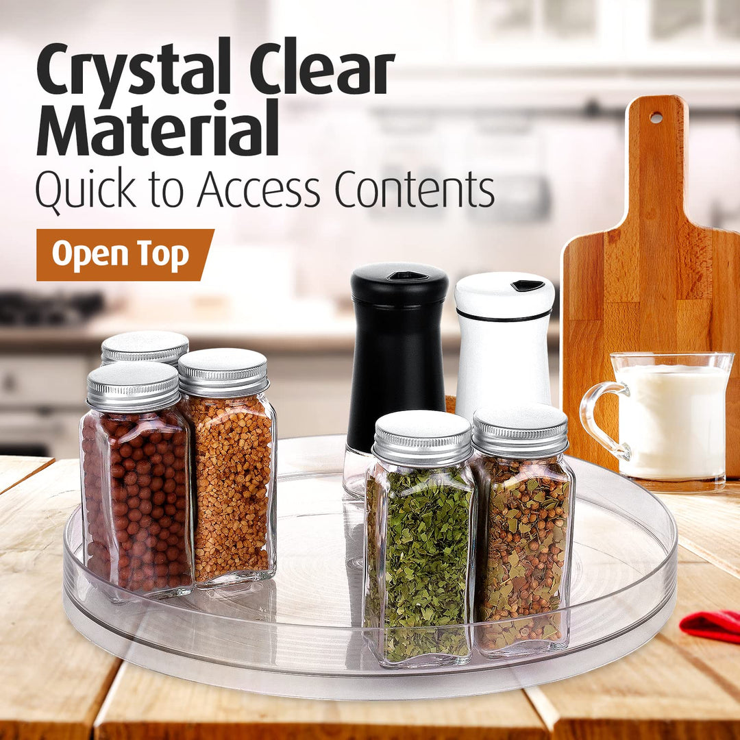 Lazy Susan Turntable Organizer - for Kitchen, Pantry, Cabinet, Dining Table, Refrigerator, Countertop - Clear Spinning Lay Susan- 9 Inches - (1)