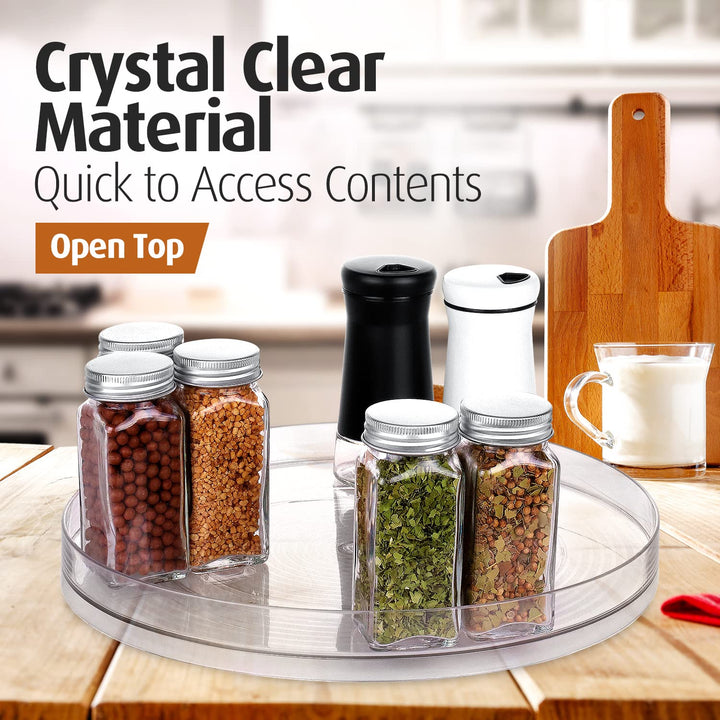 Lazy Susan Turntable Organizer - for Kitchen, Pantry, Cabinet, Dining Table, Refrigerator, Countertop - Clear Spinning Lay Susan- 9 Inches - (1)