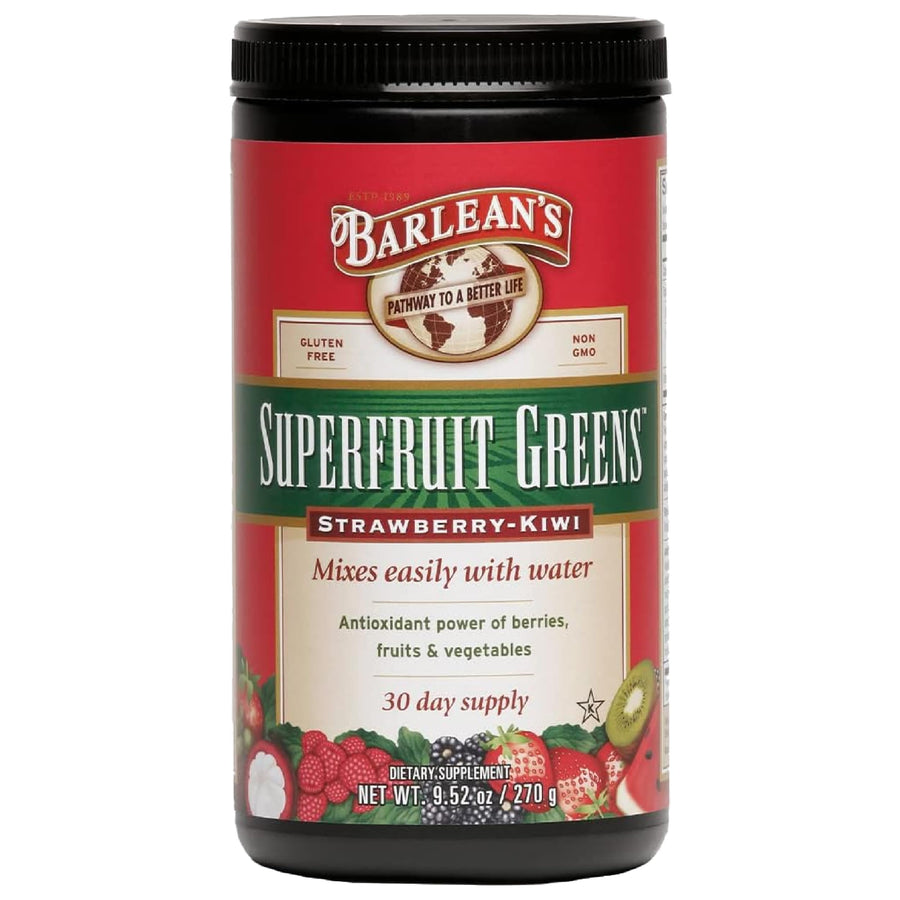 Barlean's Strawberry Kiwi Superfruit Greens Powder,