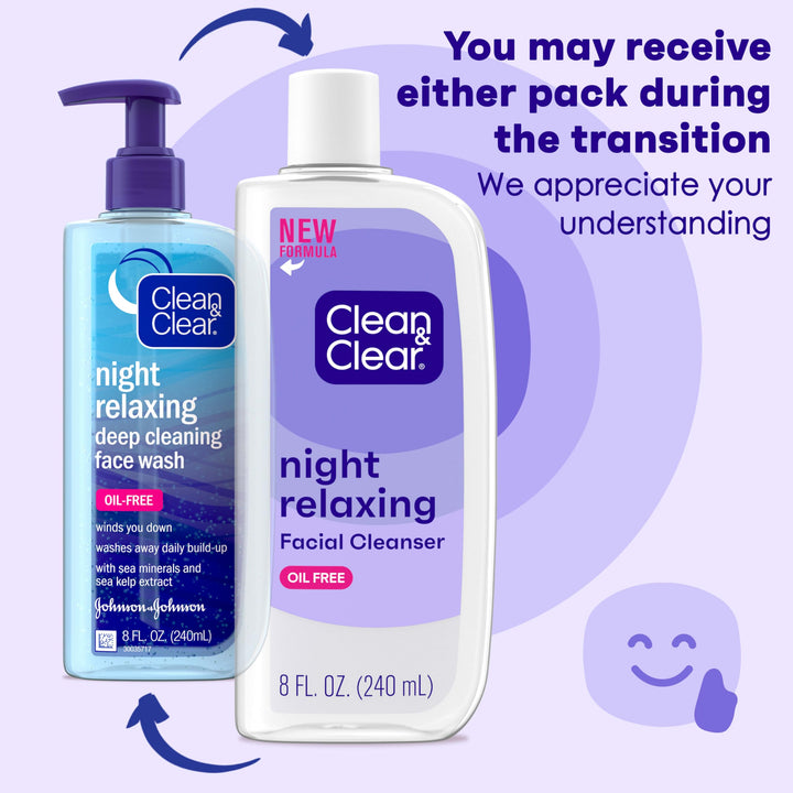 Clean &amp; Clear Night Relaxing Deep Cleaning Oil-Free...