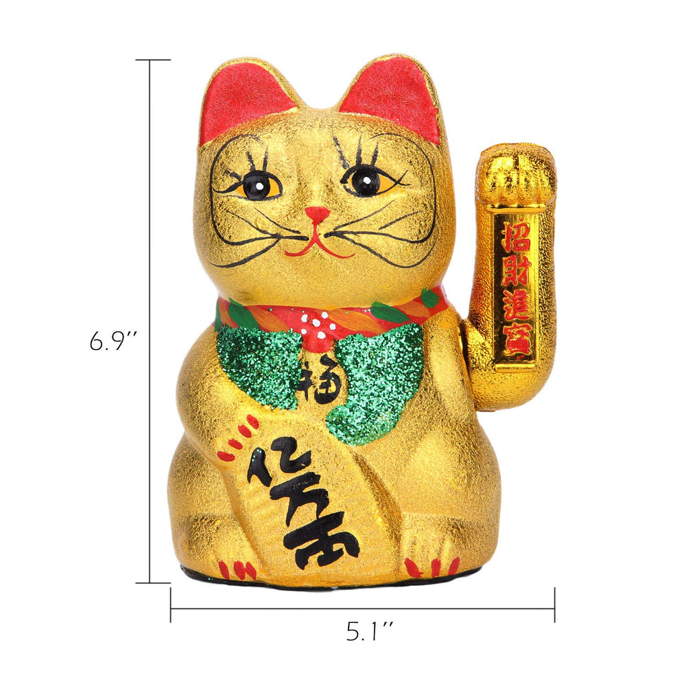 7 Beckoning Ceramic Maneki Neko Lucky Fengshui Cat