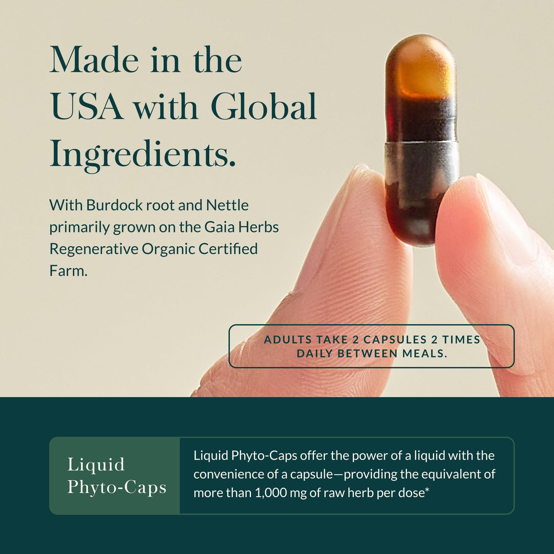 Hair, Skin &amp; Nail Support - Helps Promote Healthy Skin, Hair Growth &amp; Nail Growth - with Horsetail, Alfalfa, Burdock, Gotu Kola &amp; Nettle - 60 Vegan Liquid Phyto-Capsules (15-Day Supply)