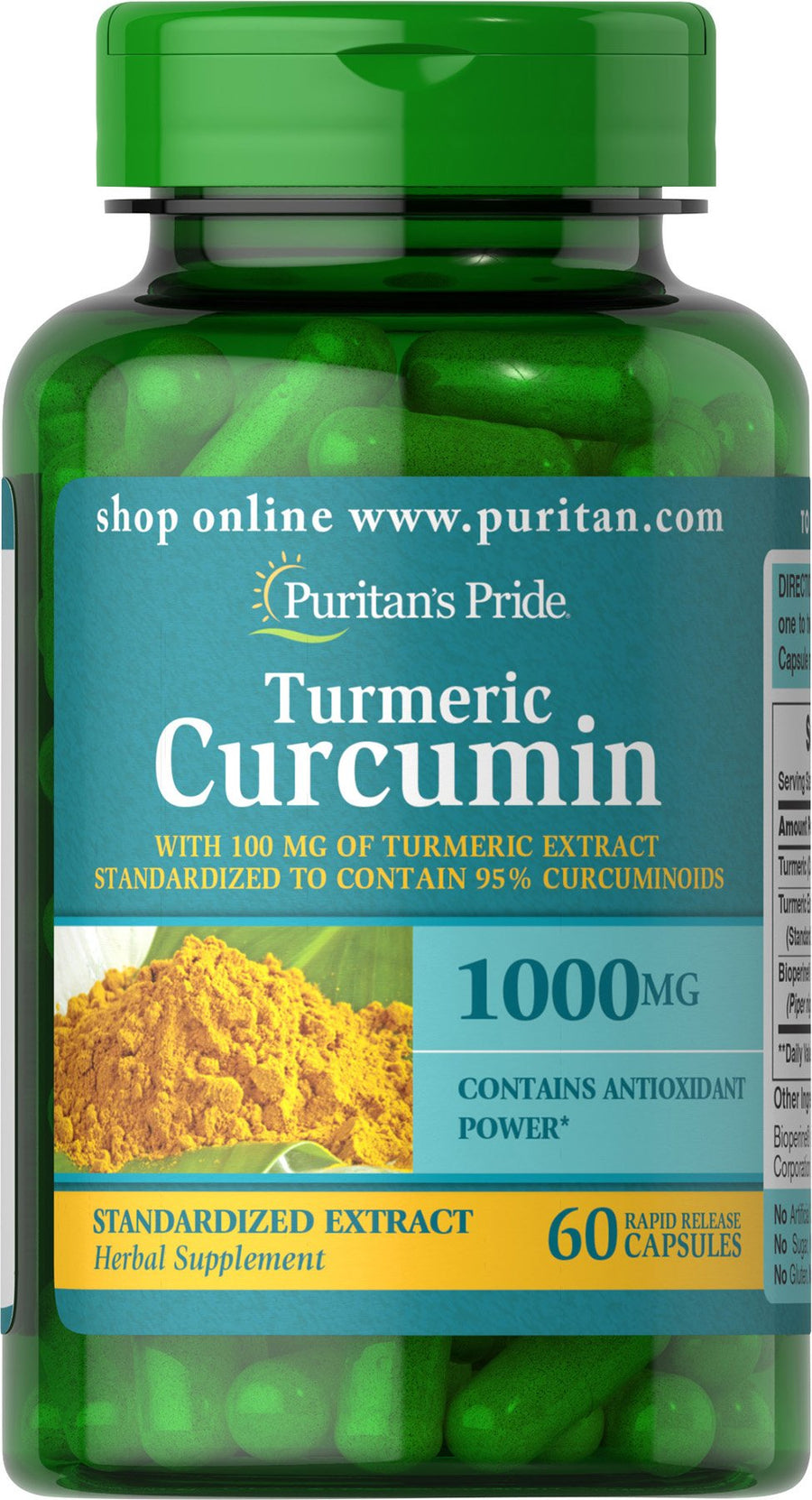 Puritan's Pride Turmeric Curcumin 1,000mg, Standari