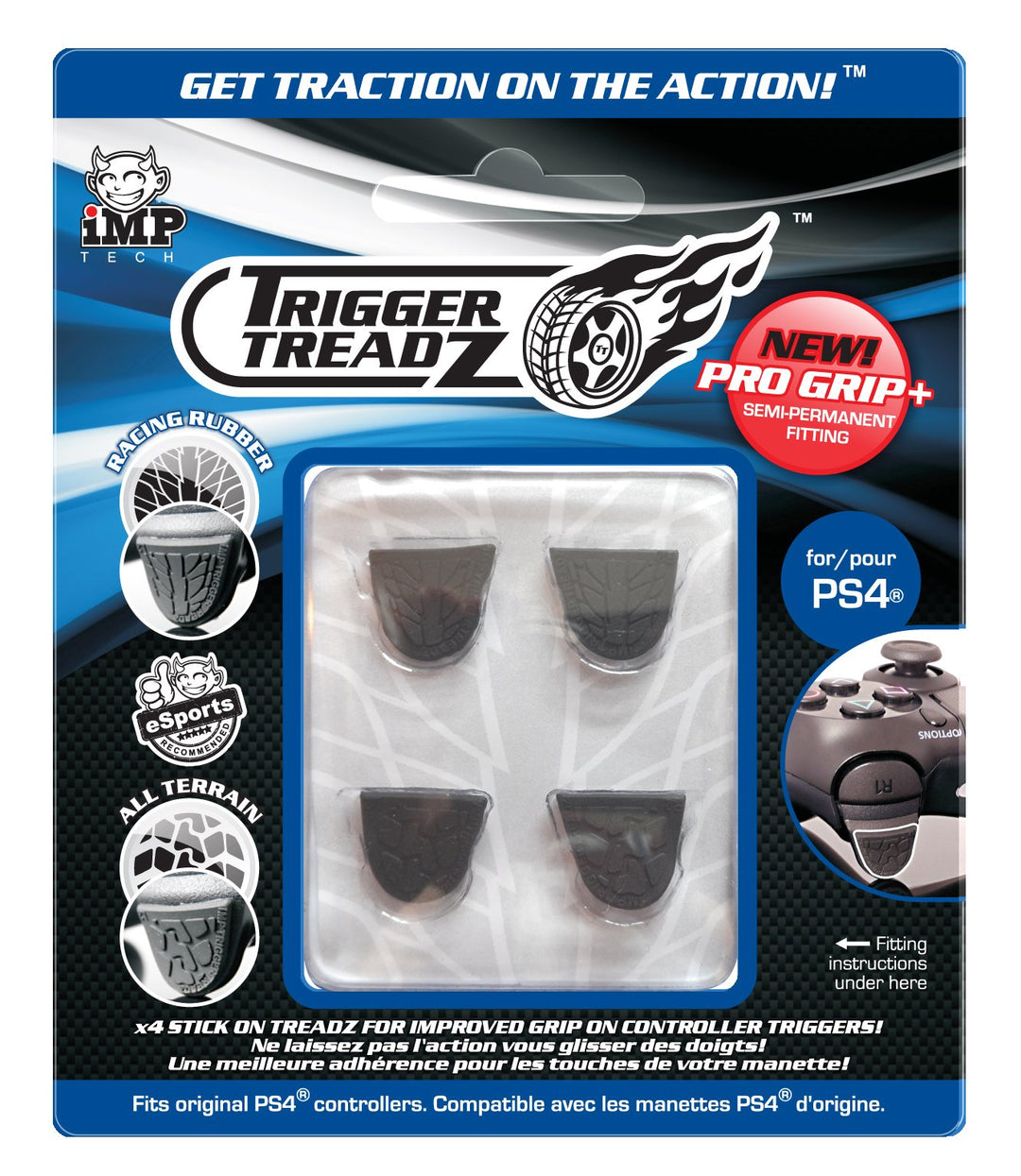 Trigger Treadz - Original 4-Pack for (PS4) - Anti Slip Trigger Rubbers - PlayStation 4