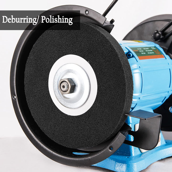 Deburring Wheel 8 Inch, 1 Wide, 3/4 Arbor, Nylon Fiber Buffing Wheel Polishing Wheel for Bench Grinder, 7P, 180 Grit