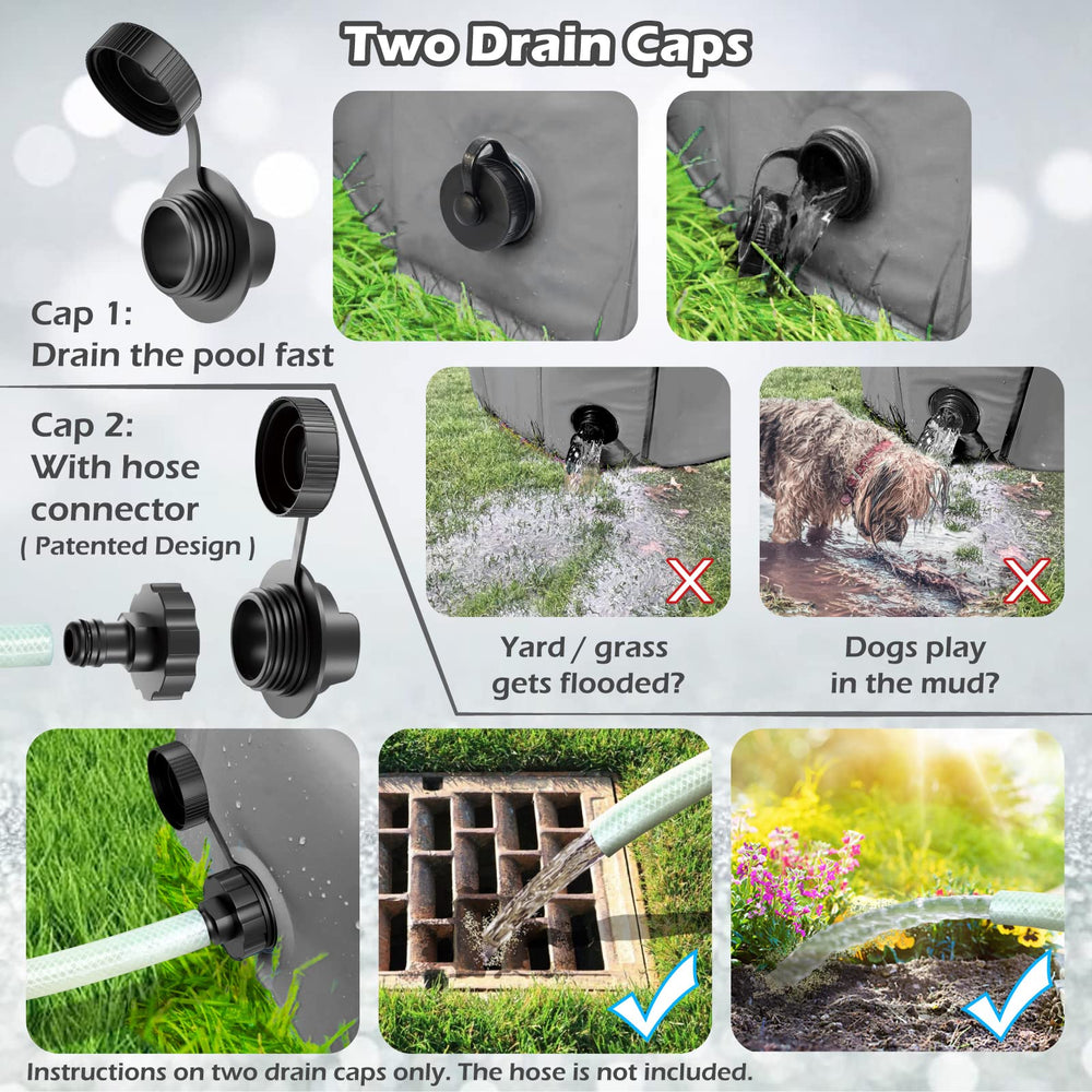 Foldable Dog Pet Bath Pool Collapsible Dog Pet Pool Bathing Tub Kiddie Pool Doggie Wading Pool for Puppy Small Medium Large Dogs Cats and Kids 71 Grey