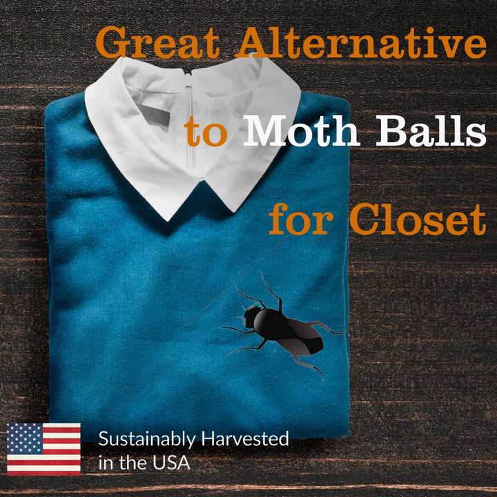 Aromatic Cedar Blocks for Clothes Storage, 100% Natural Cedar Balls Hangers Clothes Protector, Storage Accessories Closets &amp; Drawers (60Pack)