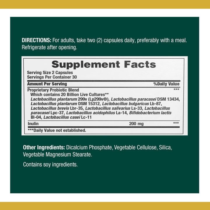 Probiotics by Nature&#39;s Bounty, Ultra Strength Probiotic 10, Immune Health &amp; Digestive Balance, 60 Capsules