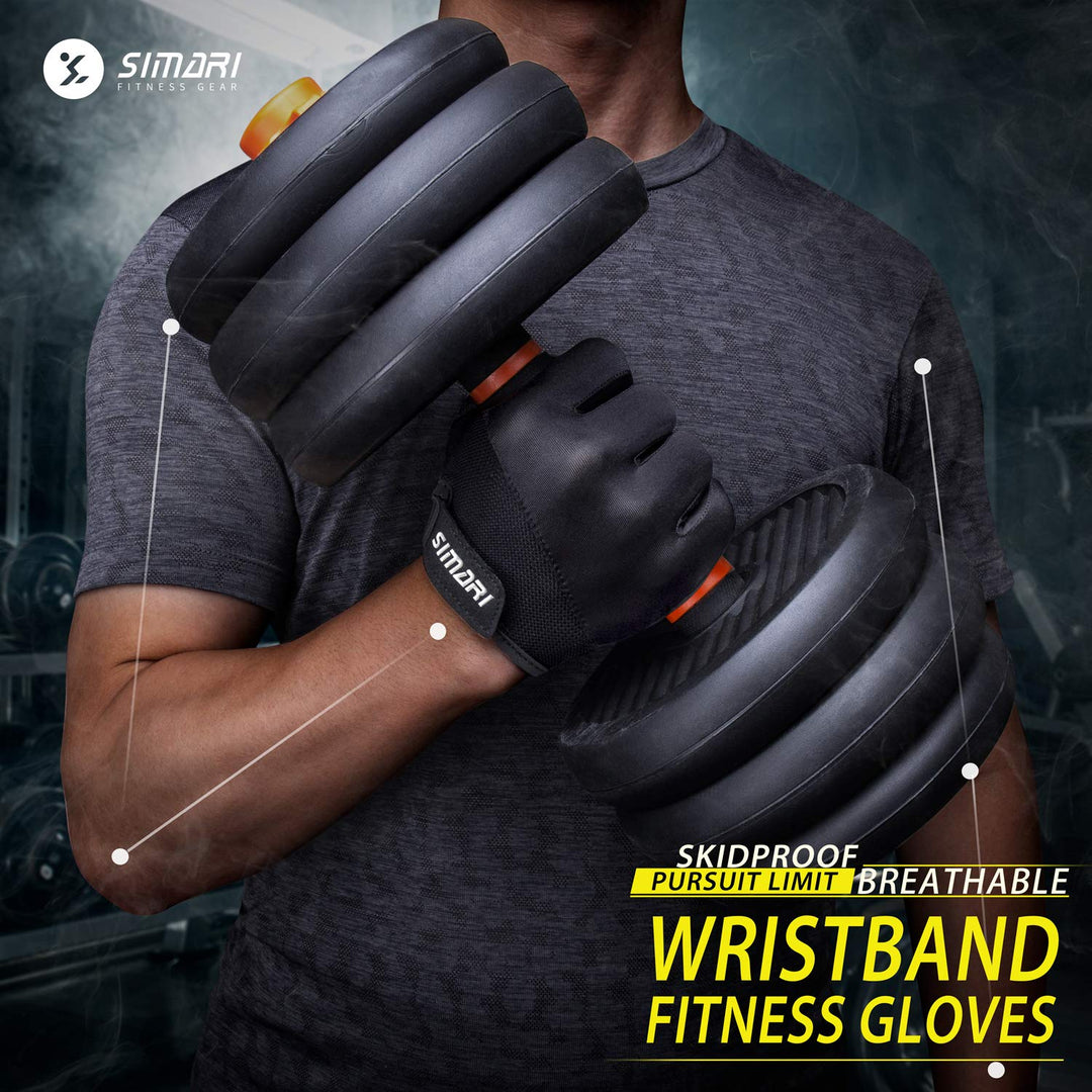 Weight Lifting Workout Gloves with Wrist Wraps Support for Men Women Breathable Full Palm Protection Gloves for Gym, Fitness, Lifting, Weightlifting, Exercise