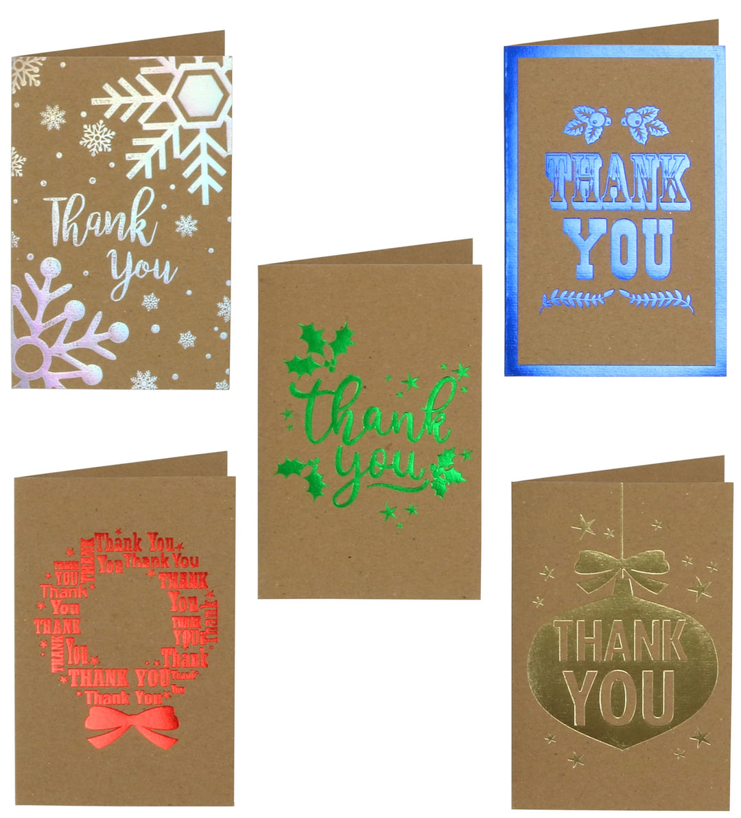 Iconikal Kraft Christmas Thank You Cards with Envelopes