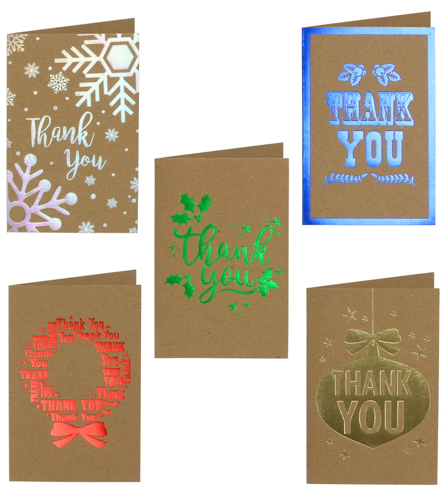 Iconikal Kraft Christmas Thank You Cards with Envelopes