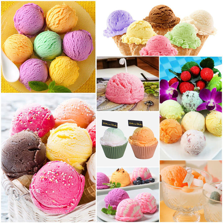 4 Pcs Silicone 3D Ice Cream Ball Shape Molds/Candle Molds Silicone/Large Round Soap Mold for Aromatherapy Candle Making, Handmade Soap, Wax Melt