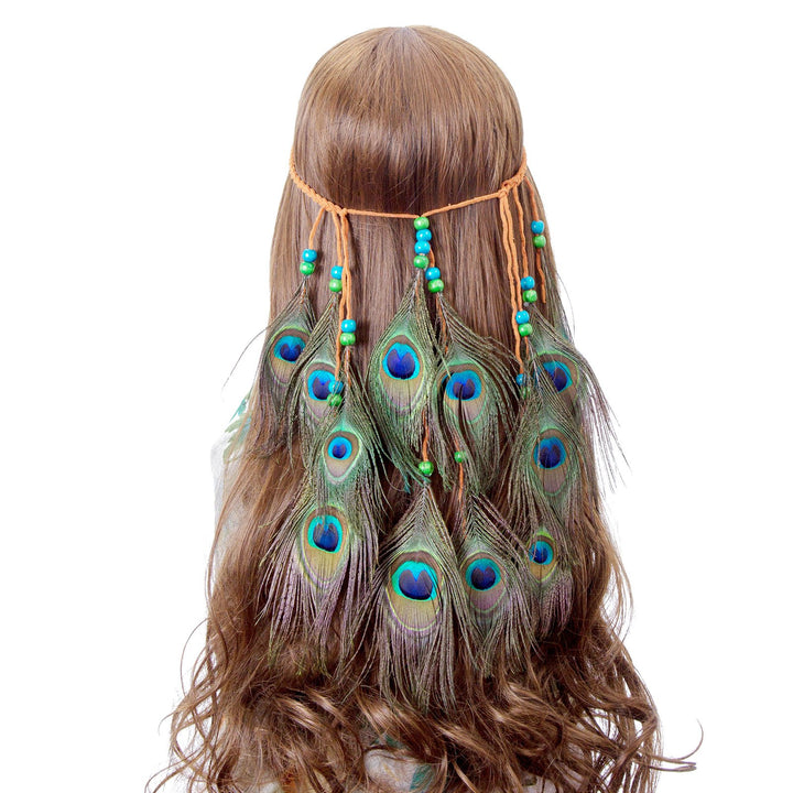 Peacock Feather Hippie Headband Accessories - AWAYTR Bo