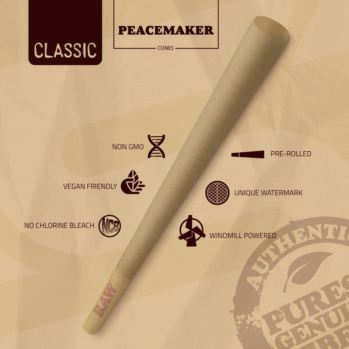 RAW Peacemaker Cones Classic | 27 Pack | Larger than Ki
