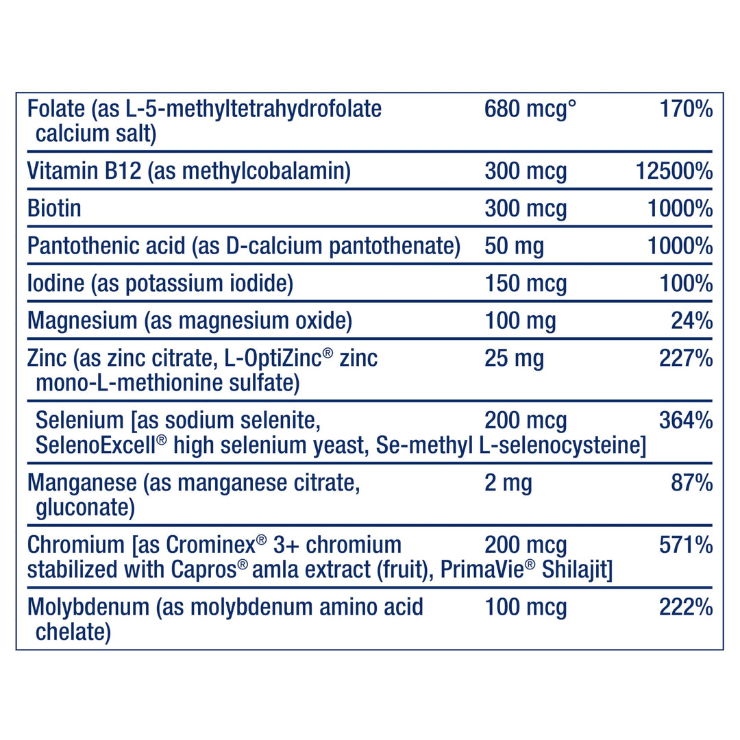 Two-Per-Day High Potency Multi-Vitamin &amp; Mineral Supplement - Vitamins, Minerals, Plant Extracts, Quercetin, 5-MTHF Folate &amp; More - Gluten-Free - Non-GMO - 120 Tablets
