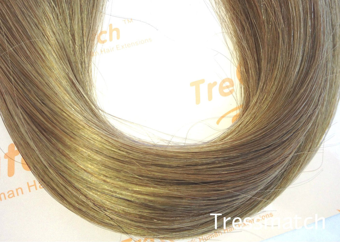 Tressmatch 16 18 Remy (Remi) Human Hair Clip In Extensions Light Brown (Color #8) 9 Pieces (Pcs) Full Head Set [Set Weight: 4.2oz/120grams]