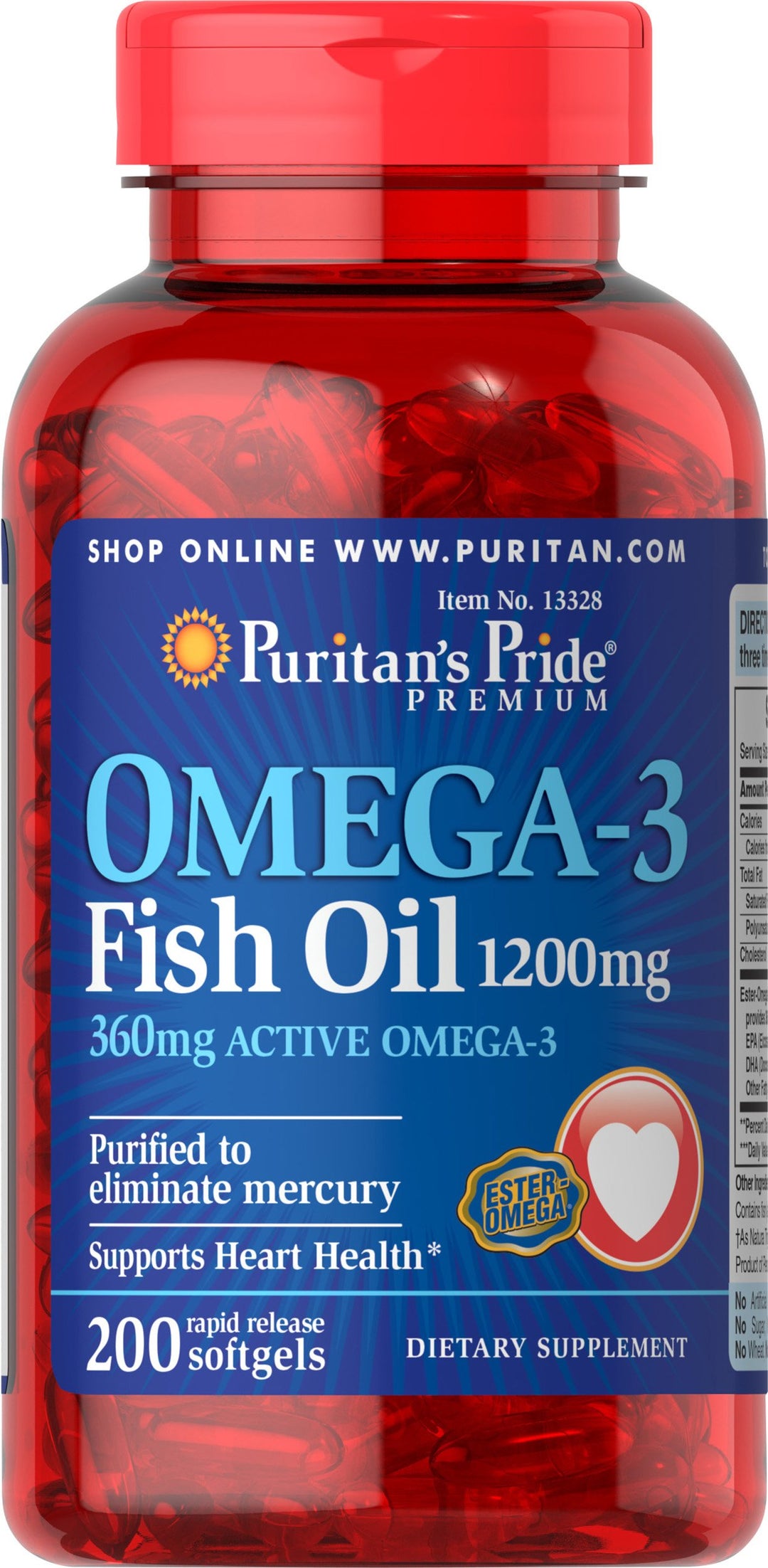 Puritan&#39;s Pride Omega-3 Fish Oil 1200mg, 200 so