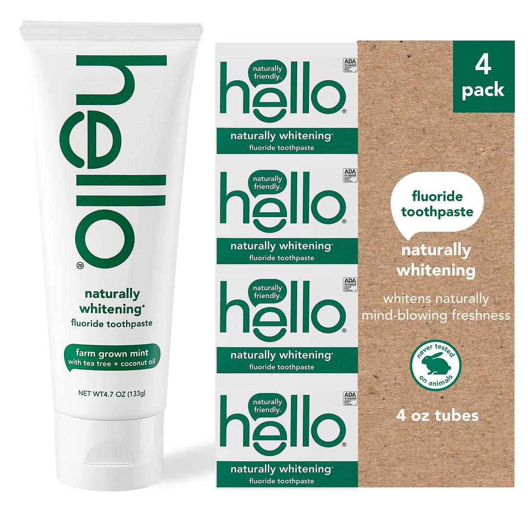 Hello Naturally Whitening Fluoride Toothpaste, Farm Gro