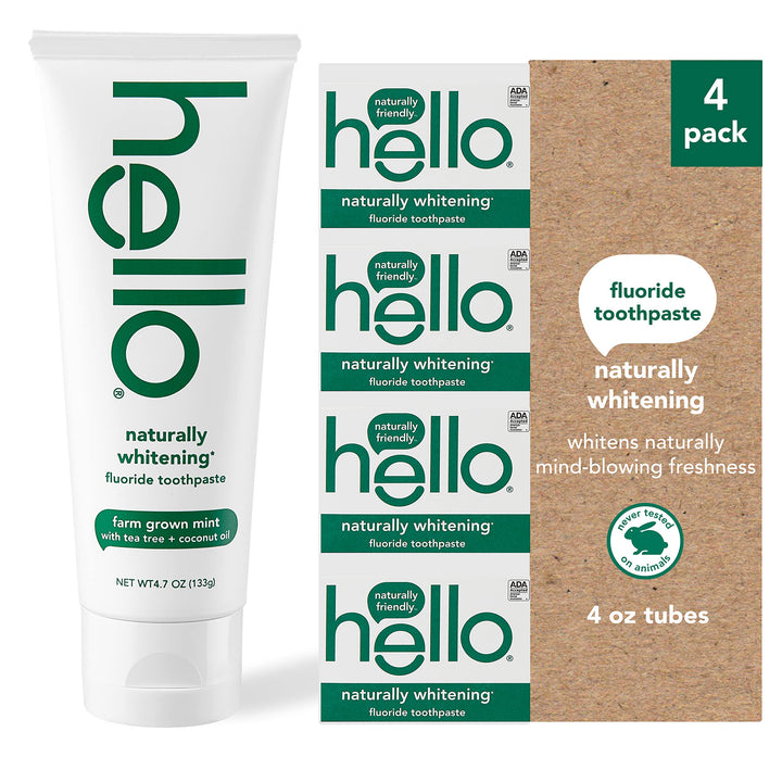 Hello Naturally Whitening Fluoride Toothpaste, Farm Gro
