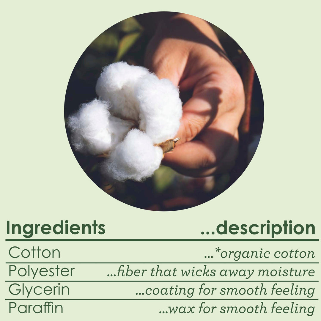 L. Organic Cotton Tampons Regular Absorbency, Free from