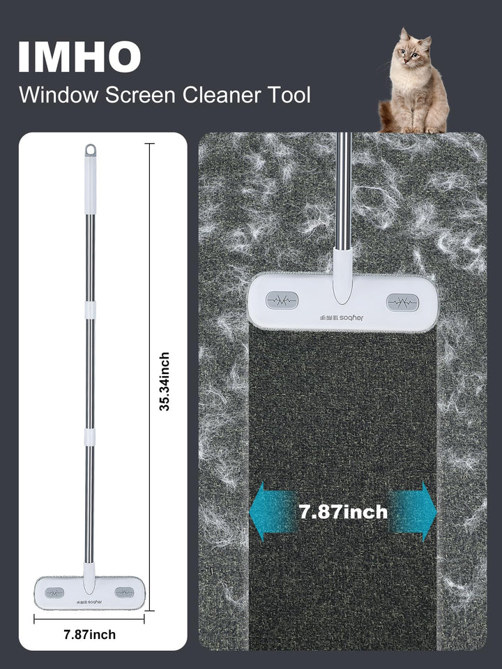 Cleaning Brush for Window Screen, Screen Cleaner Tool, 2 in 1 Mesh Screen Cleaning Brush, Small Brush for Patio, Door, Porch Screens, White &amp;Grey Brush Cleaners for Screen