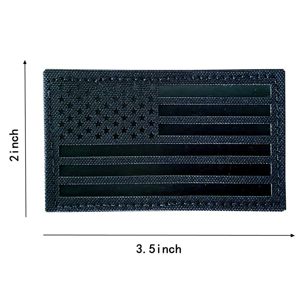 2x3.5 Infrared IR US USA American Flag Patch Tactical Vest Patch Hook-Fastener Backing (Black)