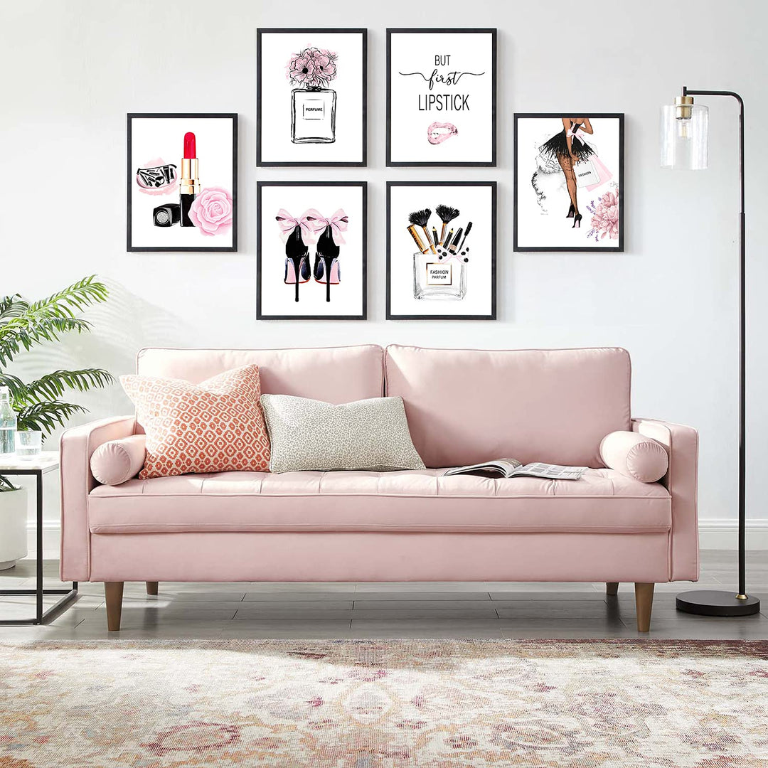 HoozGee Pink Room Decor Fashion Wall Art Prints Set of 