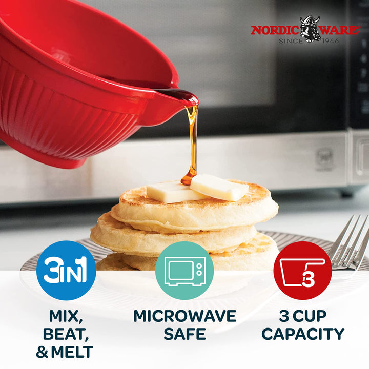 Micro Plastic Mix &amp; Melt Bowl, 3-Cup, Red