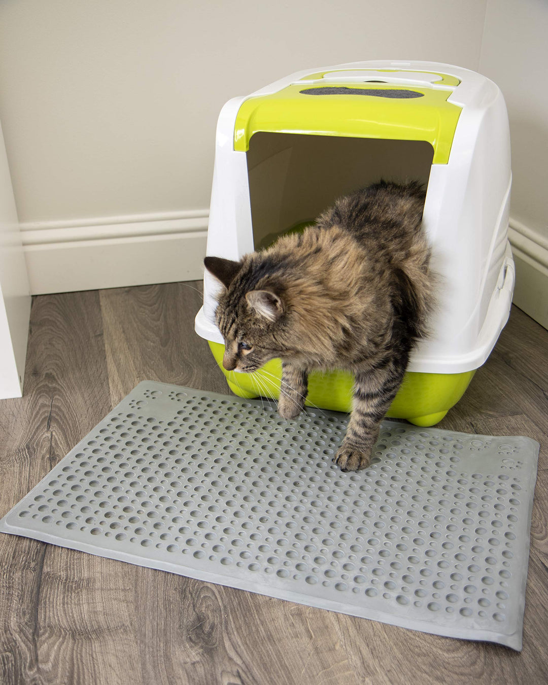 Purr-fect Paws Multipurpose Cat Litter Mat - Gray, Medium,(Pack of 1)
