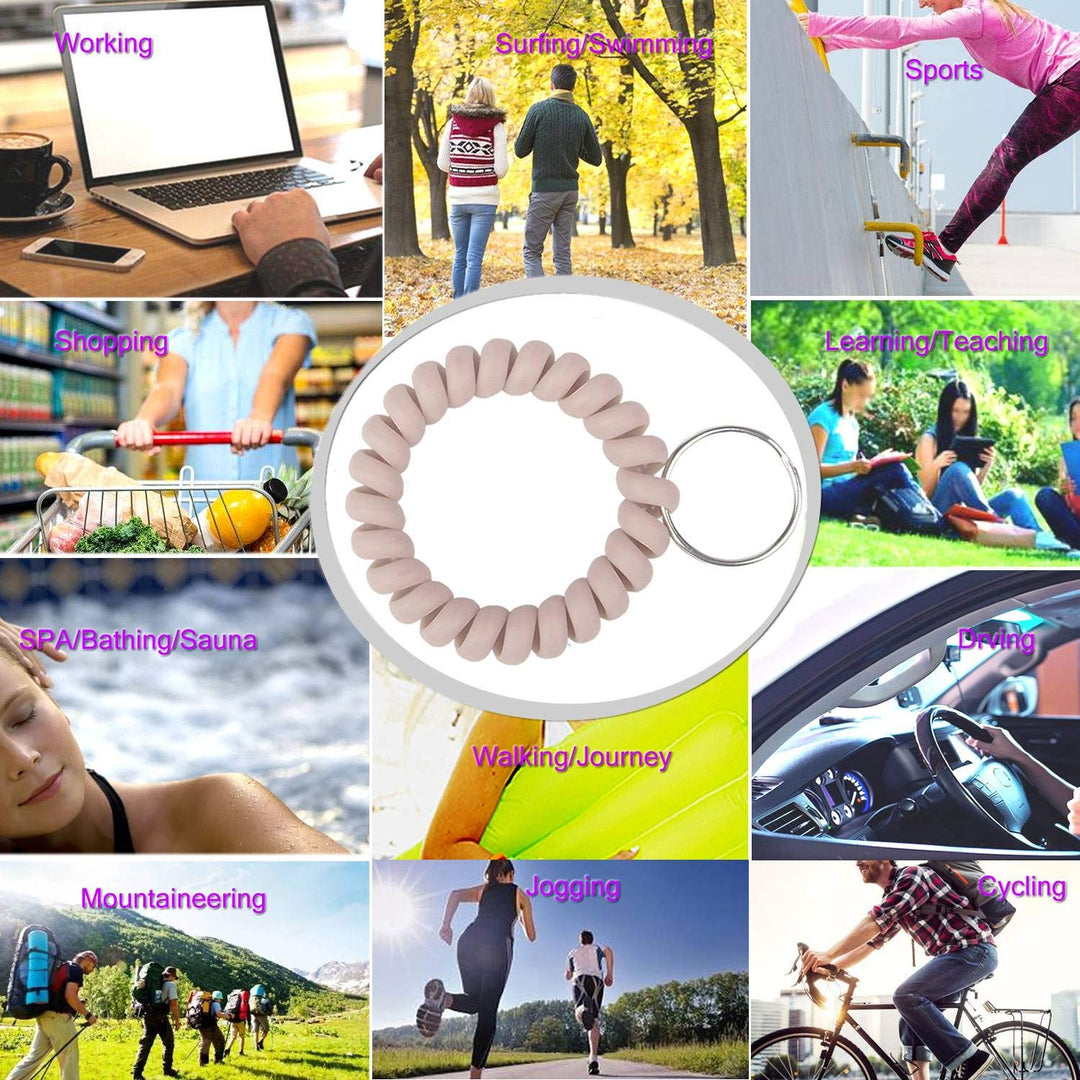 BIHRTC 5 Color Wrist Keychain Plastic Spring Flexible S
