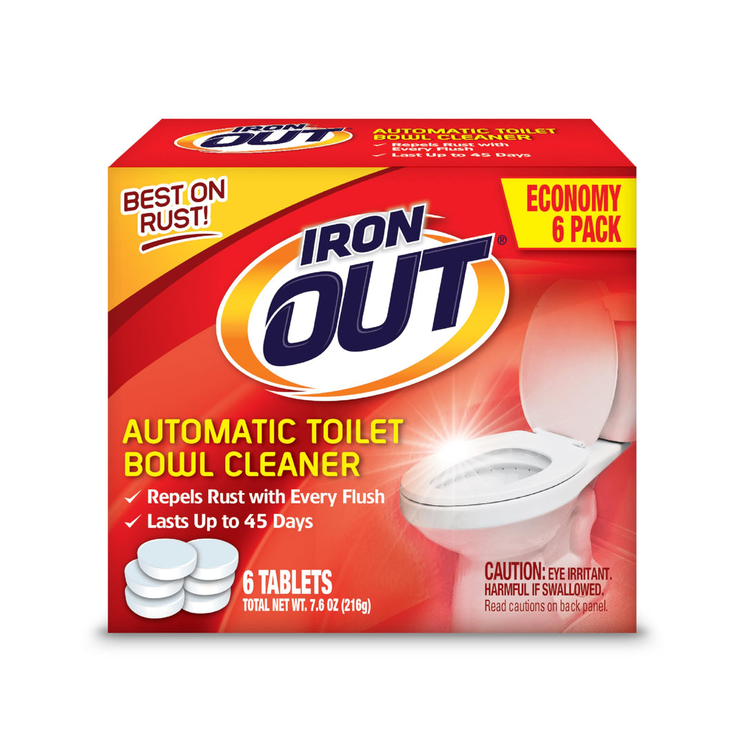 Iron OUT Automatic Toilet Bowl Cleaner, Helps Remove and Prevent Rust Stains in Toilet Bowls and Tanks, 6 Tablets