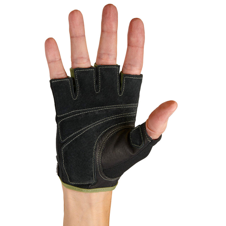 Power Non-Wristwrap Workout Weightlifting Gloves with StretchBack Mesh and Leather Palm (Pair) Black X-Large (Fits 8.5 - 9.5 Inches)