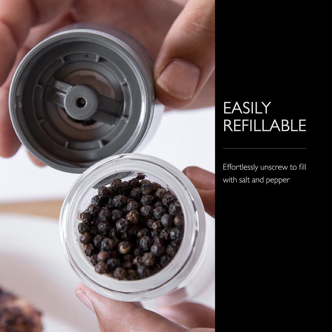 Cole &amp; Mason Lincoln Duo Salt and Pepper Grinder Combo, Acrylic Combination Mill Includes Premium Salt and Peppercorns